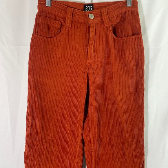 BDG Corduroy Cabincore Retro Pants - Women Size 25 - Rust - Picture 2 of 5